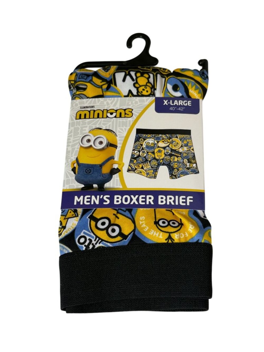 Minions Men’s XL 40-42 Black Yellow Graphic Boxer Brief